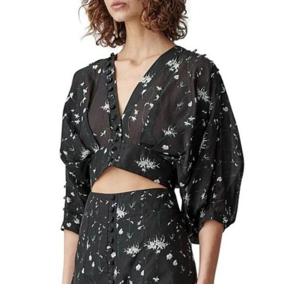 Joslin Gracelyn Silk Cotton Floral Top - Picture 1 of 16